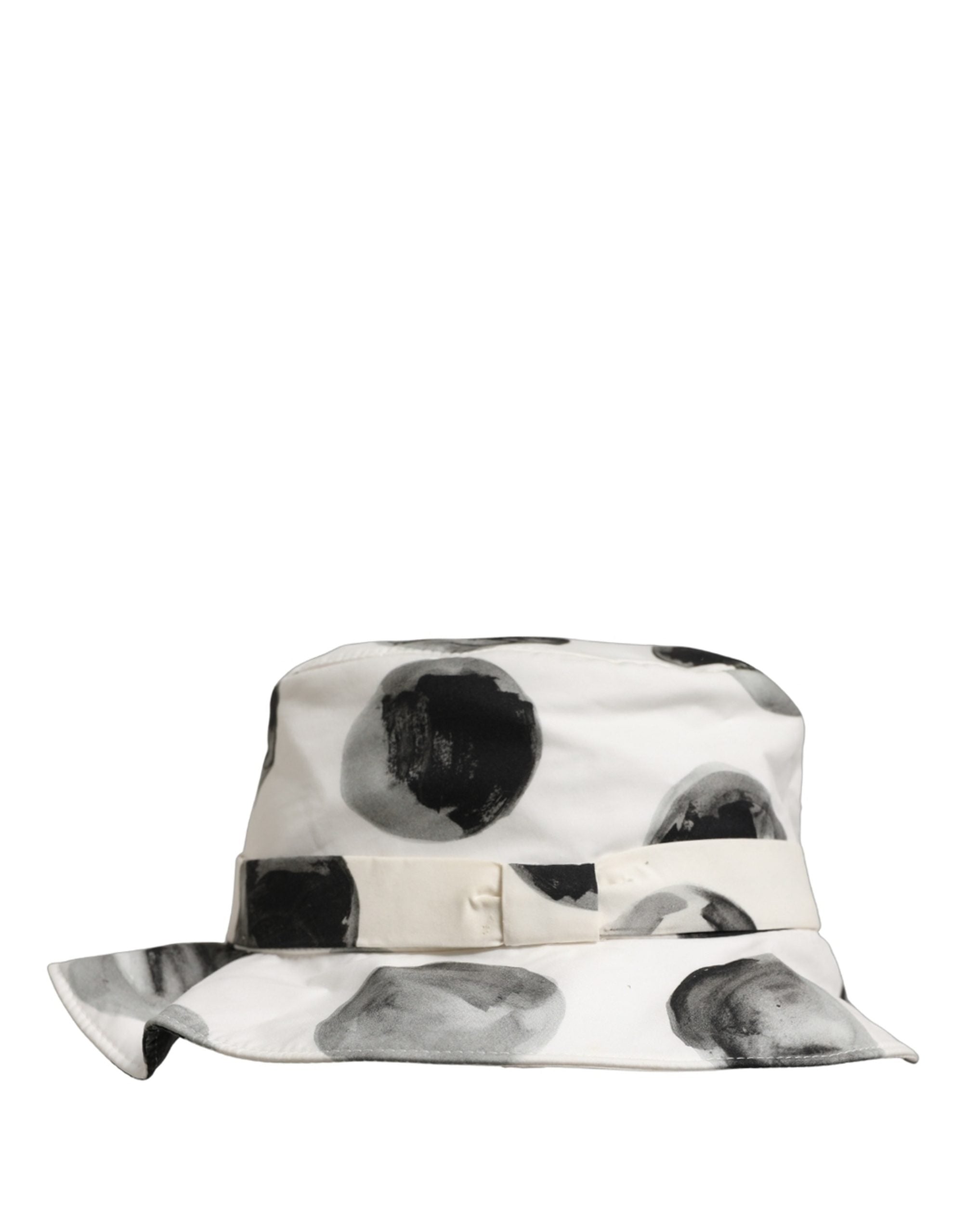 Dolce & Gabbana White Cotton Big Polka Dot Pattern Bucket Hat