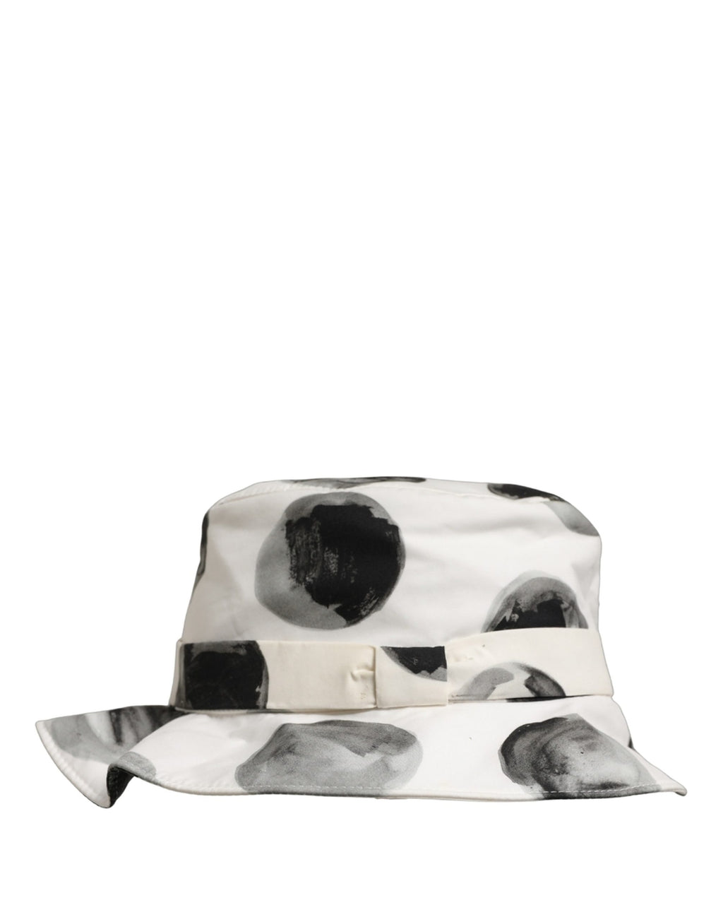 Dolce & Gabbana White Cotton Big Polka Dot Pattern Bucket Hat