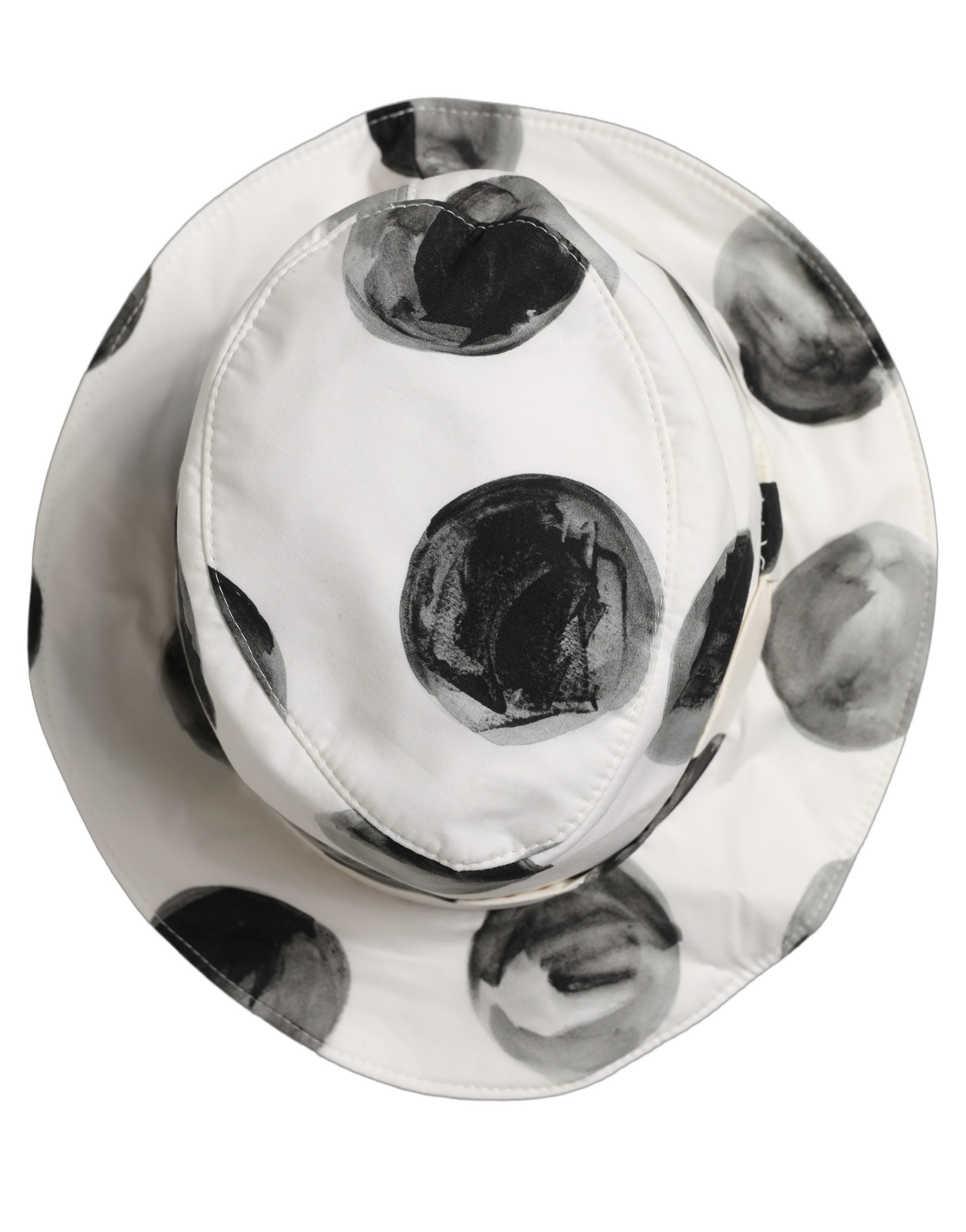 Dolce & Gabbana White Cotton Big Polka Dot Pattern Bucket Hat