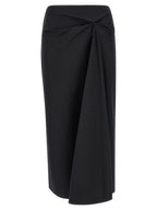 Max Mara Black Cotton Midi Skirt