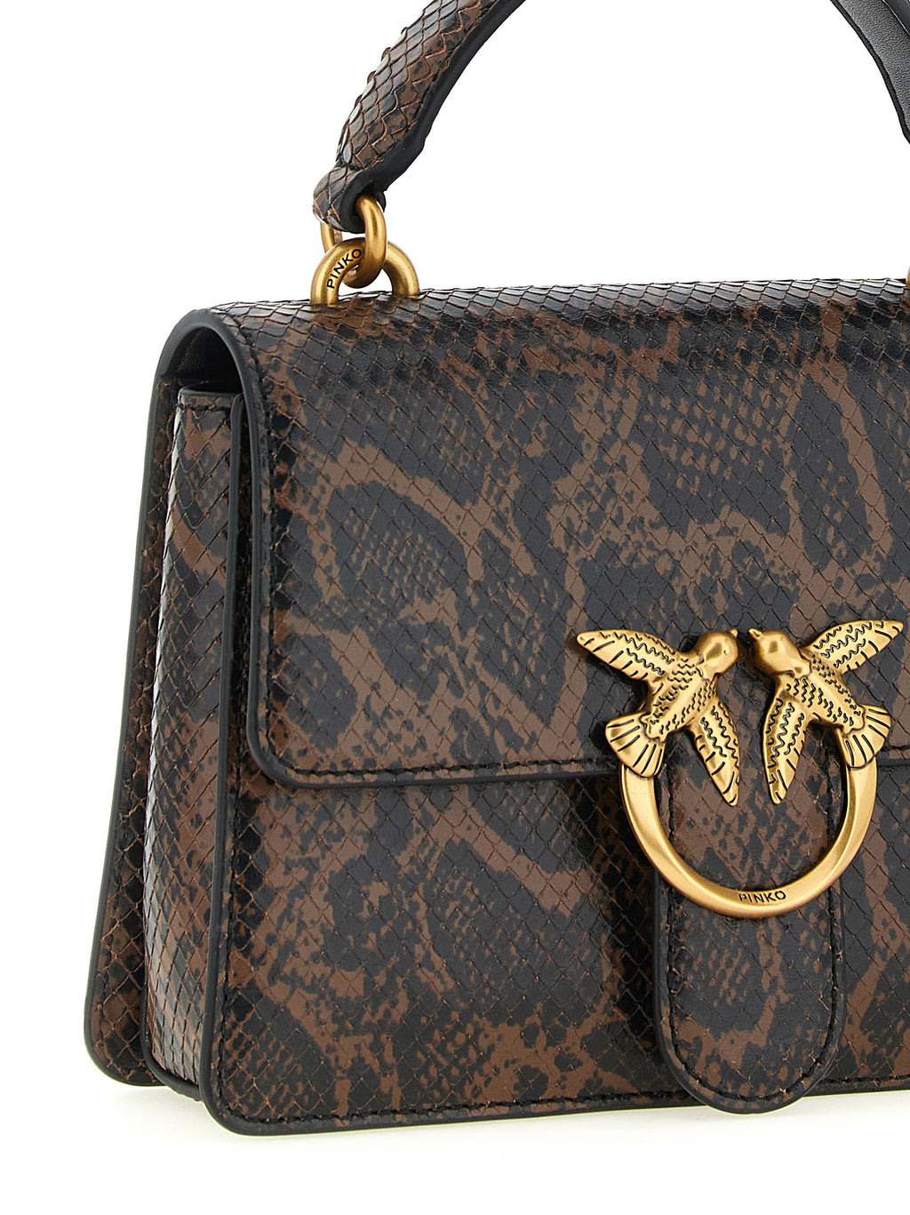 PINKO Brown Calfskin Handbag