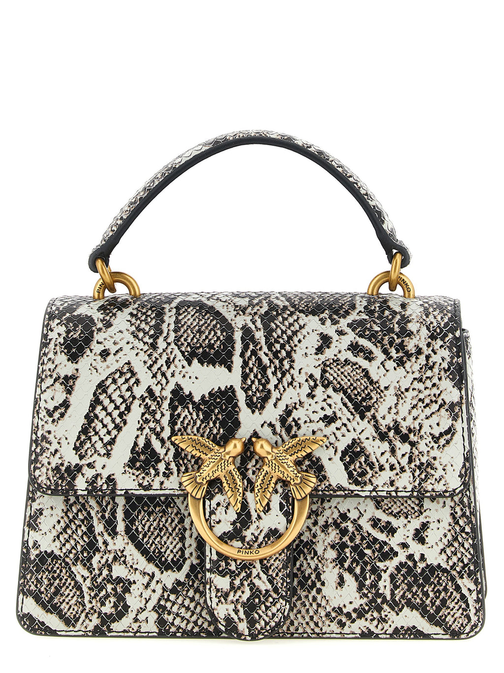 PINKO Gray Calfskin Handbag
