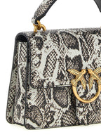 PINKO Gray Calfskin Handbag