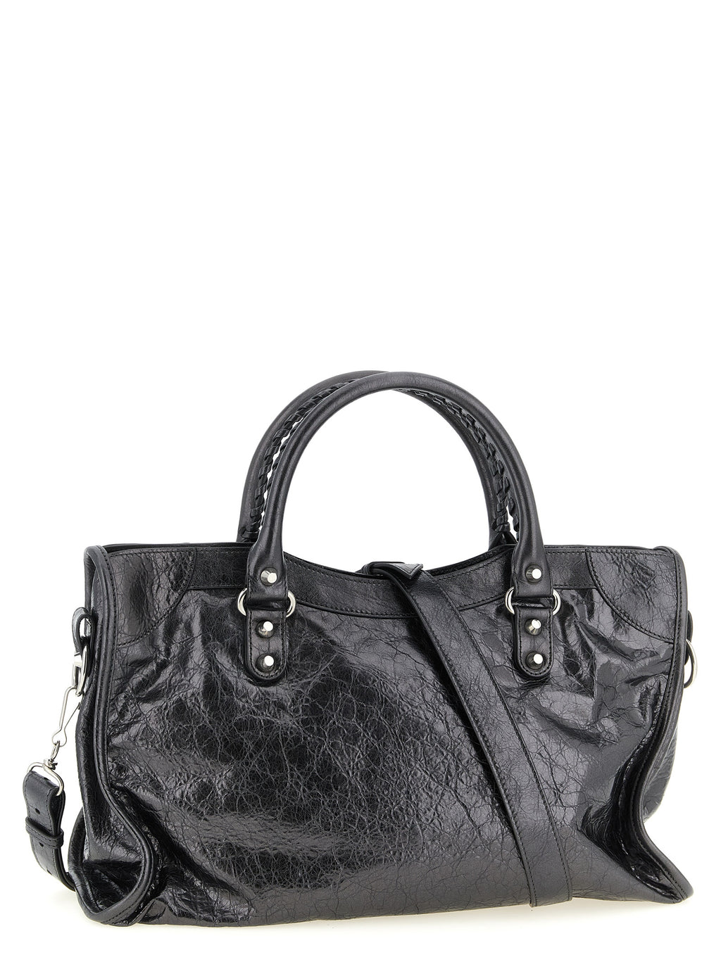 Balenciaga Silver Lamb Leather Handbag