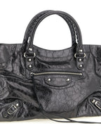 Balenciaga Silver Lamb Leather Handbag