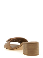 Fendi Beige Calfskin Flat Sandals