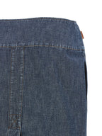 Fendi Blue Cotton Midi Skirt