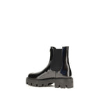 Prada Black Calf Leather Bos Taurus Chelsea Boots