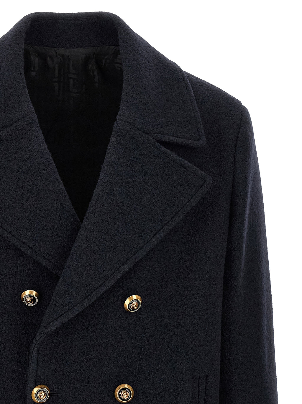 Balmain Blue Virgin Wool Coat