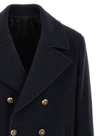 Balmain Blue Virgin Wool Coat