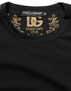 Dolce & Gabbana Black Cotton Crew Neck Short Sleeves T-shirt