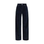 Max Mara Blue Cotton Casual Pants