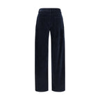 Max Mara Blue Cotton Casual Pants
