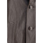 Prada Brown Lamb Leather Leather Jacket