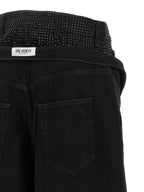 The Attico Black Cotton Cropped Jeans