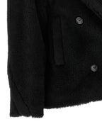 Max Mara Black Alpaca Leather Coat