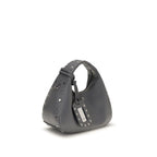 Ganni Gray Recycled Leather Handbag