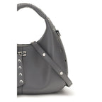 Ganni Gray Recycled Leather Handbag