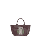 Ganni Bordeaux Recycled Cotton Shoulder Bag