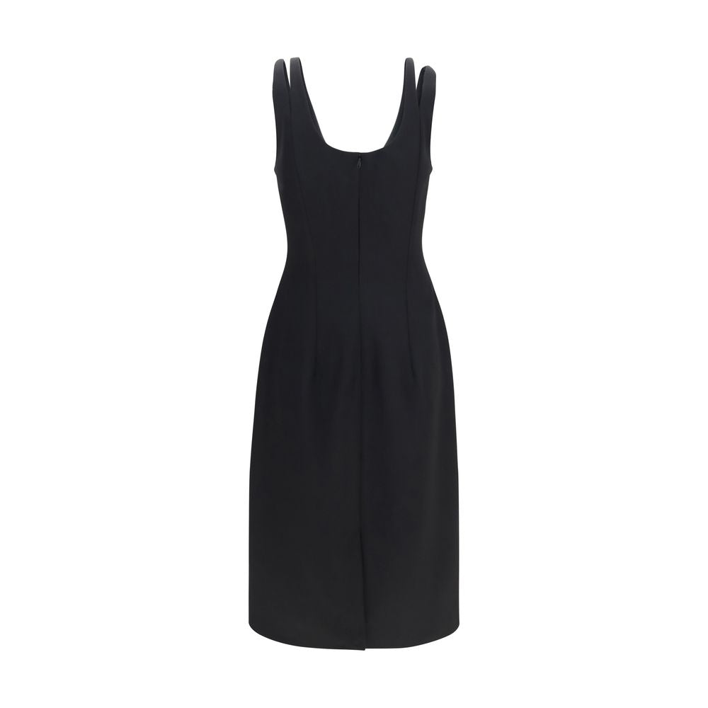 Versace Black Wool Oves Aries Cocktail Dress