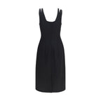 Versace Black Wool Oves Aries Cocktail Dress