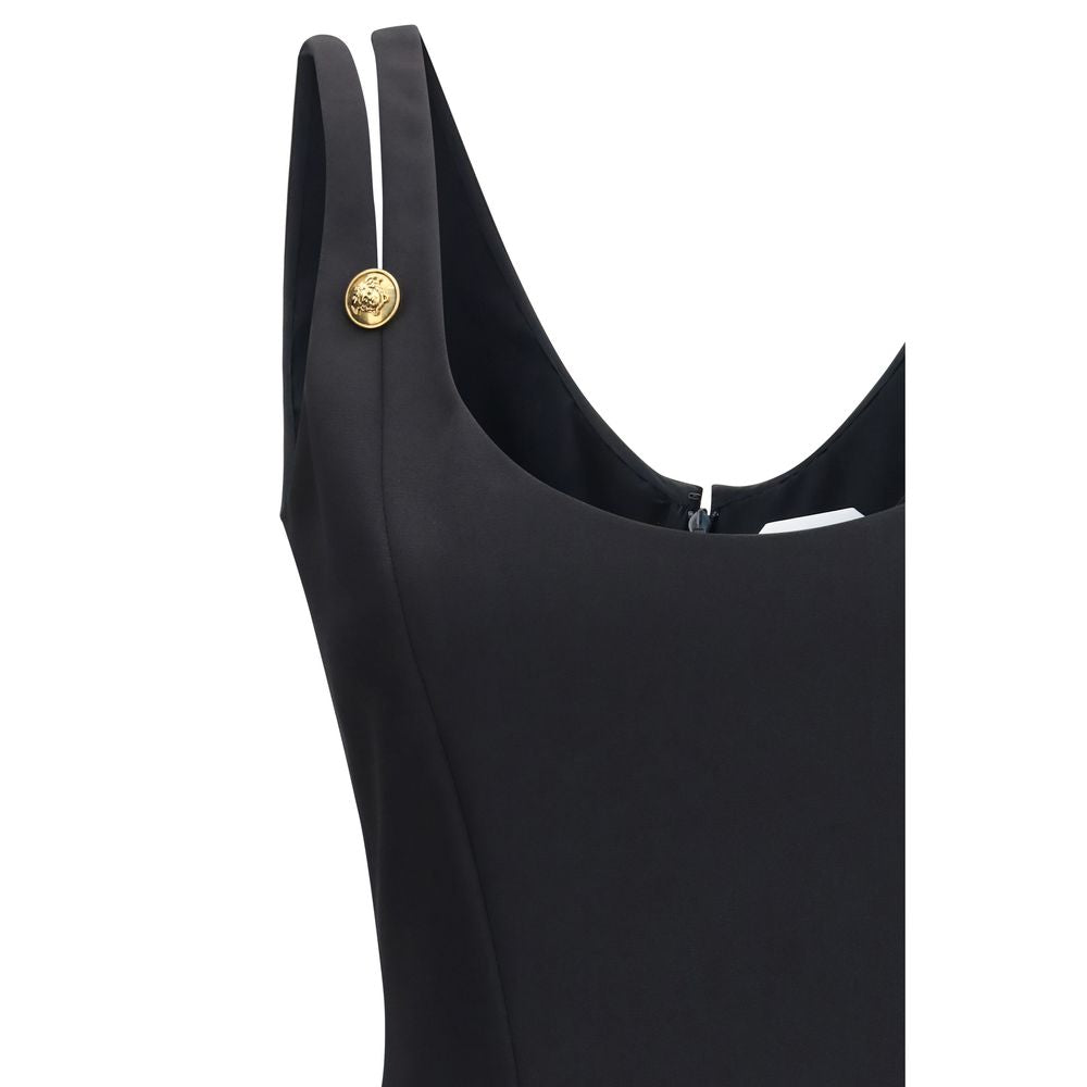 Versace Black Wool Oves Aries Cocktail Dress
