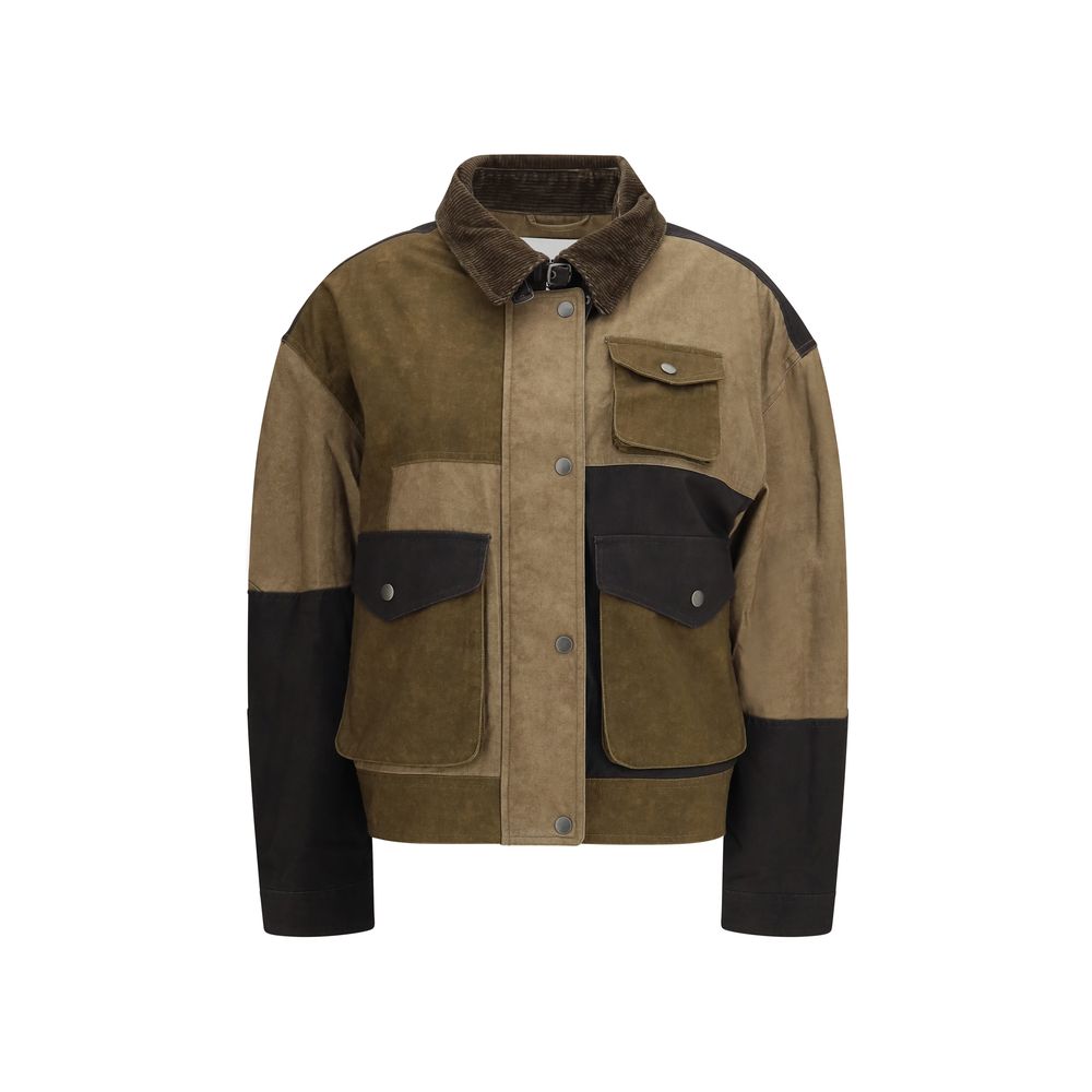 Isabel Marant Étoile Bicolor Cotton Biker Jacket