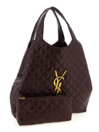 Saint Laurent Bordeaux Lamb Leather Tote Bag