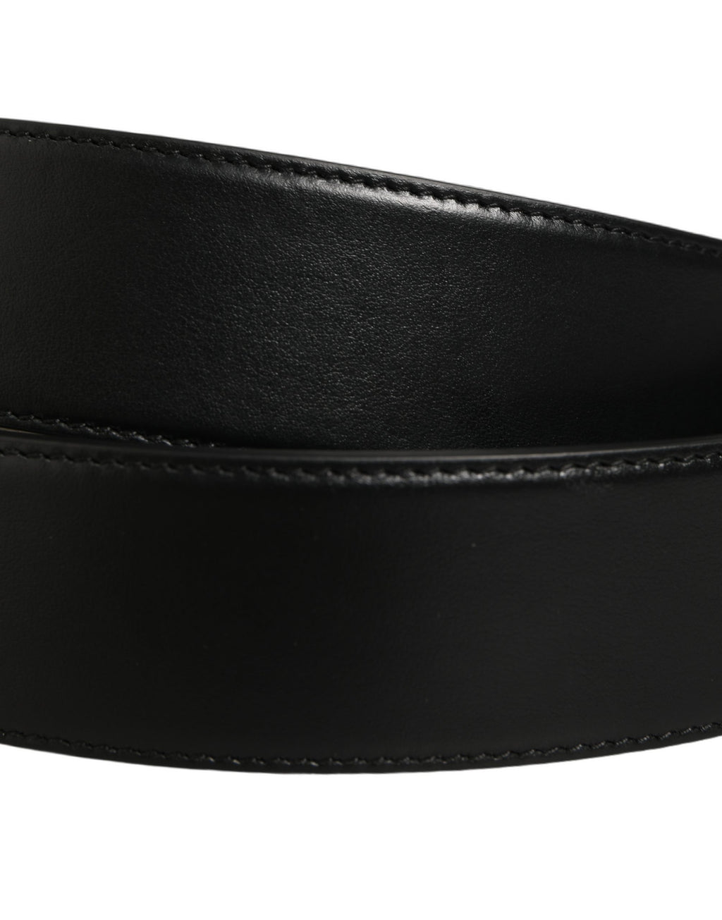 Dolce & Gabbana Black Leather Bee Accent Metal Buckle Belt
