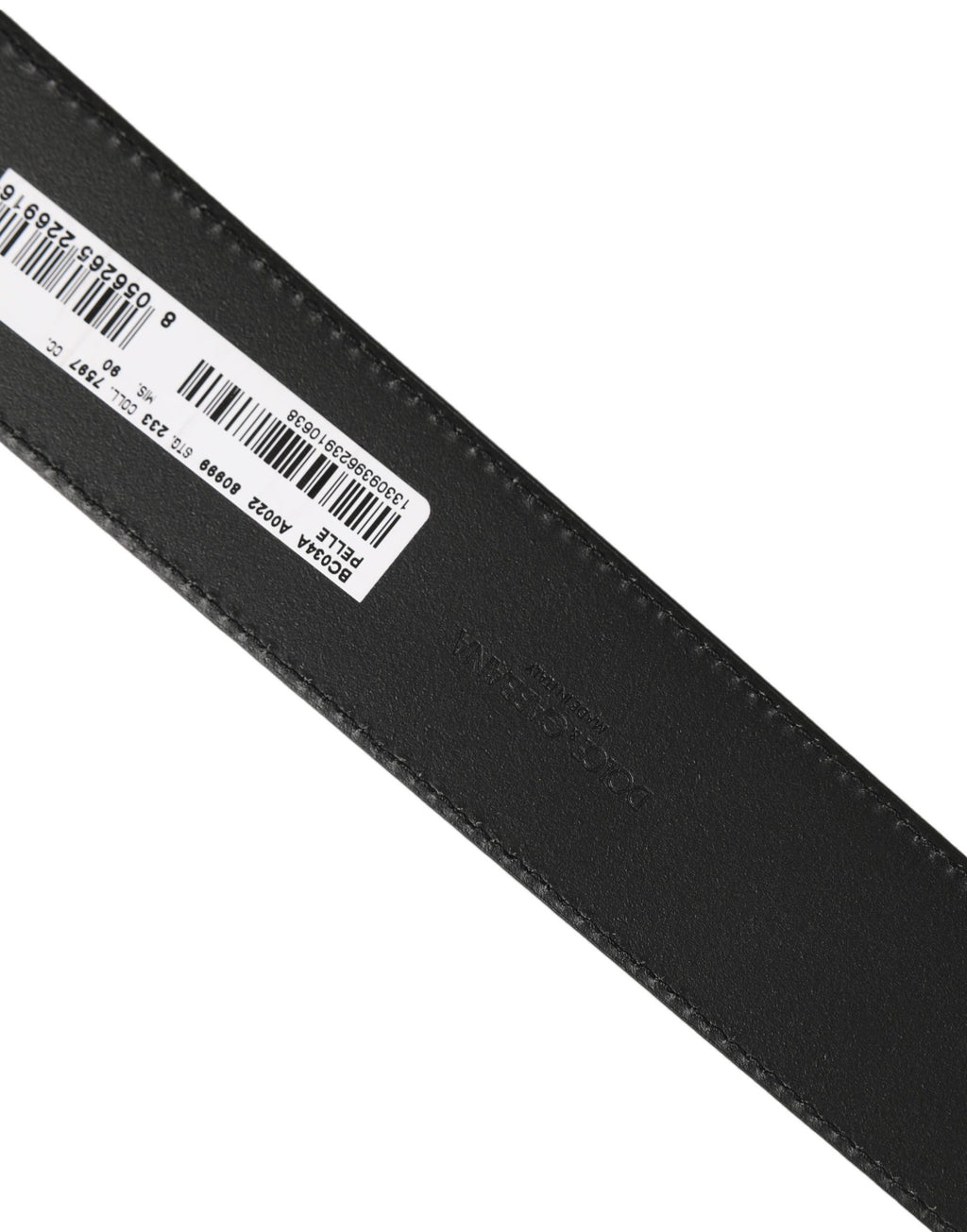 Dolce & Gabbana Black Leather Bee Accent Metal Buckle Belt