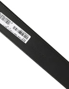 Dolce & Gabbana Black Leather Bee Accent Metal Buckle Belt