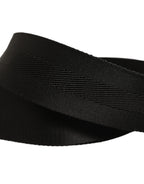 Dolce & Gabbana Men Black Fabric Strap Logo Metal Buckle Belt