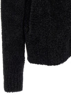 Dolce & Gabbana Black Alpaca Leather Cardigan