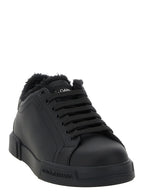 Dolce & Gabbana Black Calfskin Low Top Sneakers
