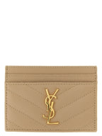 Saint Laurent Beige Calfskin Cardholder