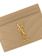 Saint Laurent Beige Calfskin Cardholder