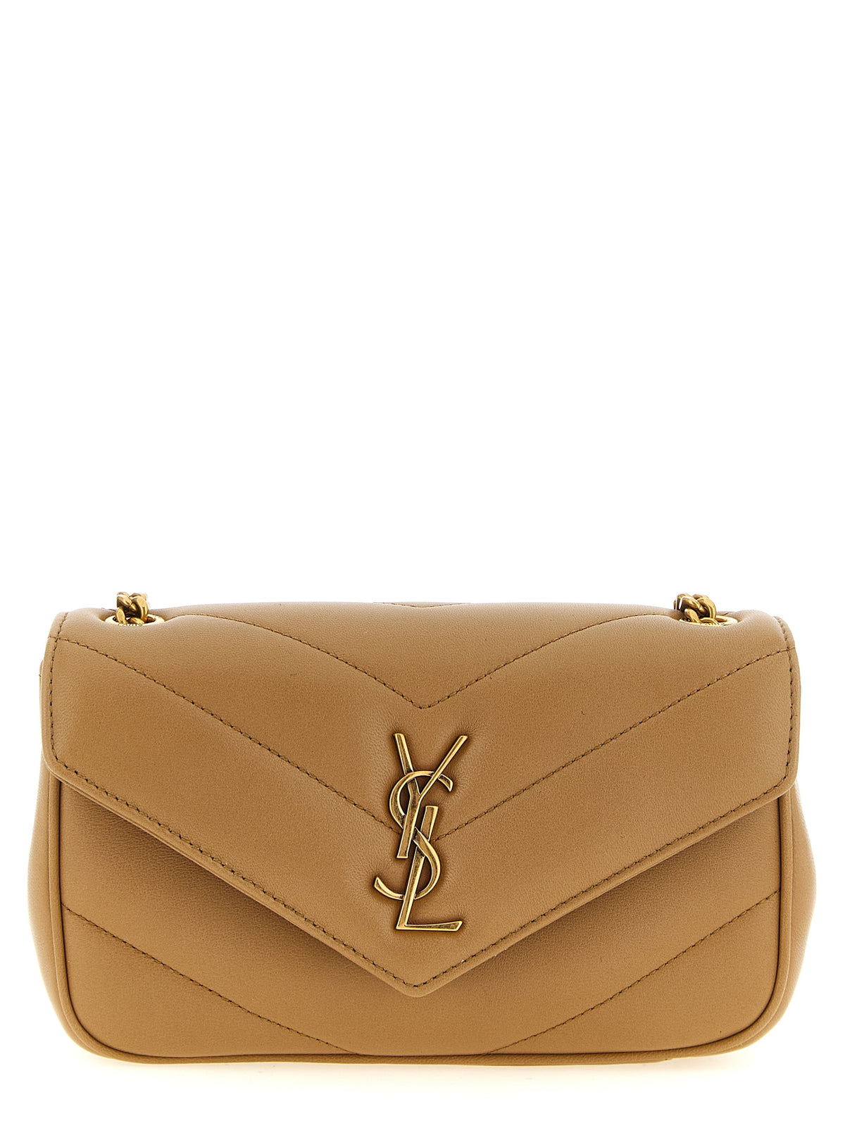 Saint Laurent Beige Lamb Leather Crossbody Bag