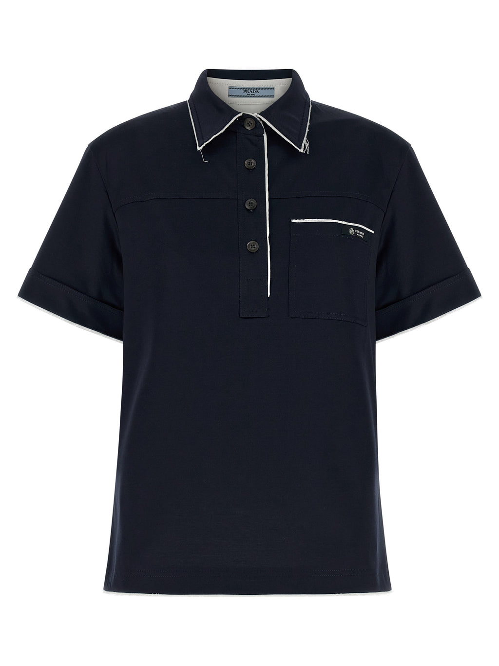 Prada Blue Cotton Polo Shirt