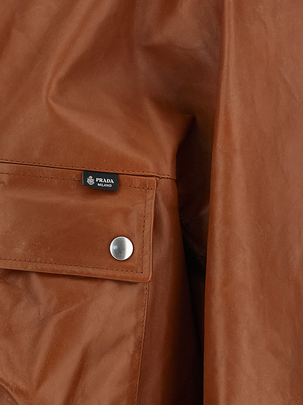 Prada Brown Calfskin Leather Jacket