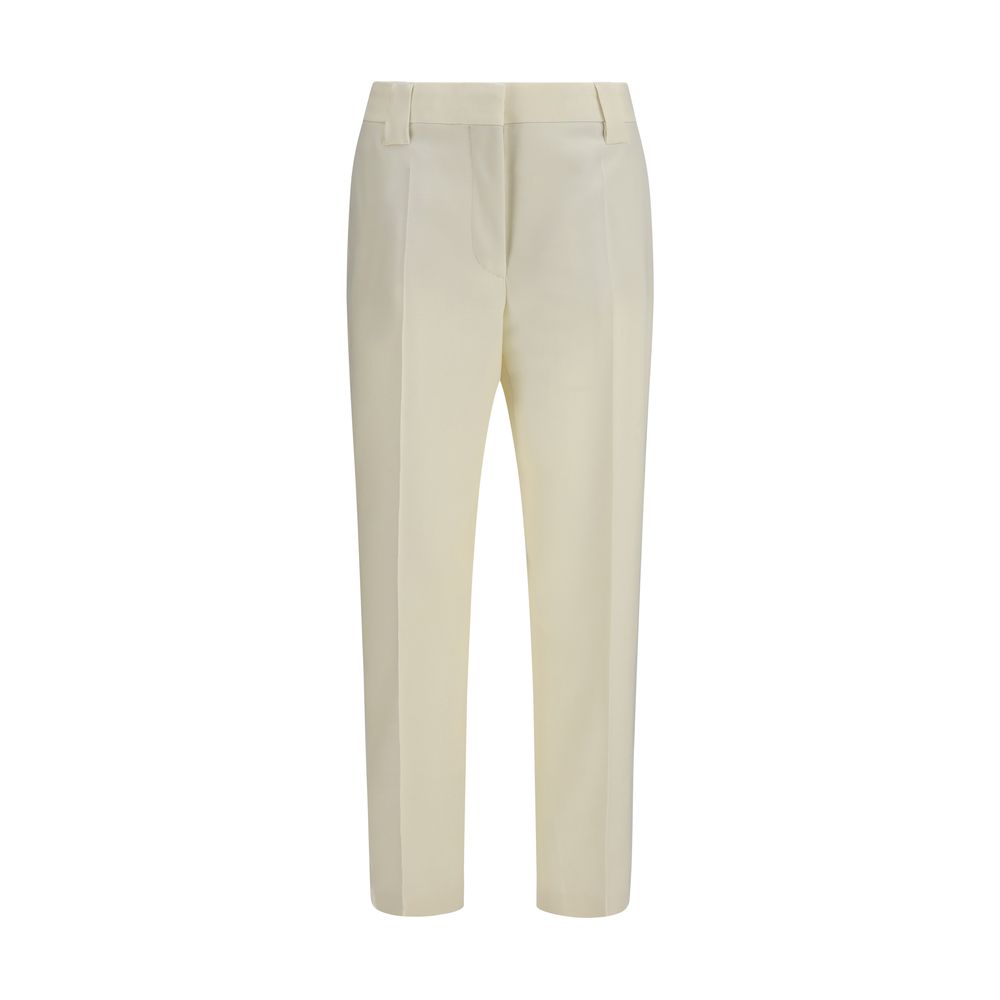Versace Beige Wool Oves Aries Cropped Pants