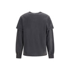 Ganni Gray Cotton Long Sleeve T-Shirt