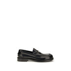 Dolce & Gabbana Black Calf Leather Bos Taurus Slip-On Loafers