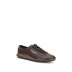 Dolce & Gabbana Brown Calf Leather Bos Taurus Low Top Sneakers