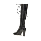 Dolce & Gabbana Black Calf Leather Bos Taurus Lace-Up Boots