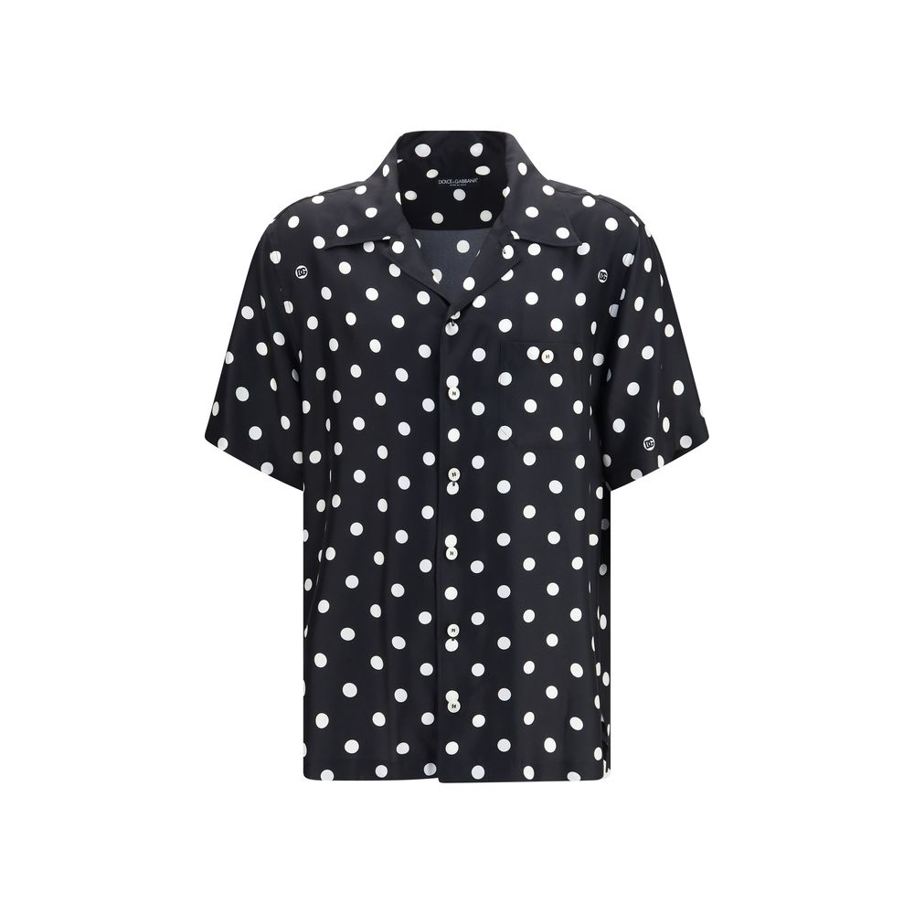 Dolce & Gabbana Black Silk Pattern Shirt