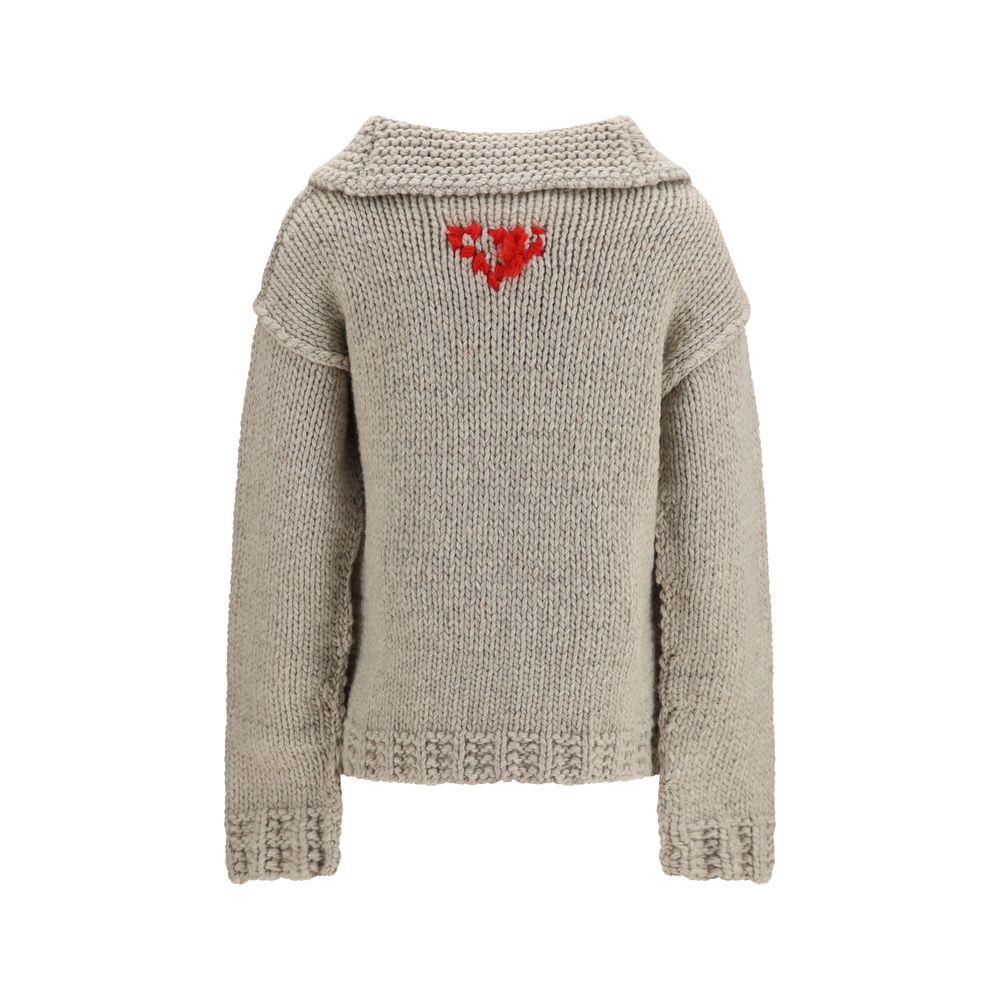 Prada Gray Wool Oves Aries Cardigan
