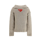Prada Gray Wool Oves Aries Cardigan