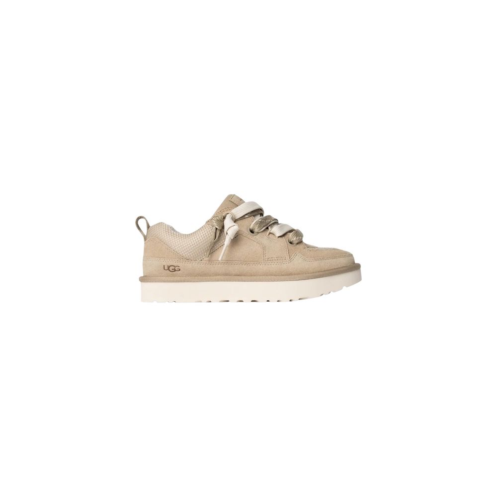 UGG Beige Suede Leather Chunky Sneakers