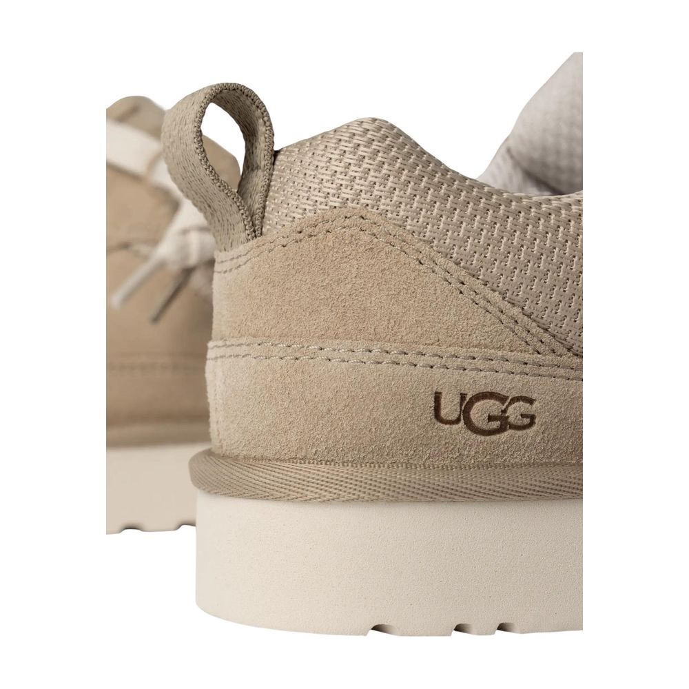 UGG Beige Suede Leather Chunky Sneakers