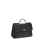 Dolce & Gabbana Black Calf Leather Bos Taurus Handbag